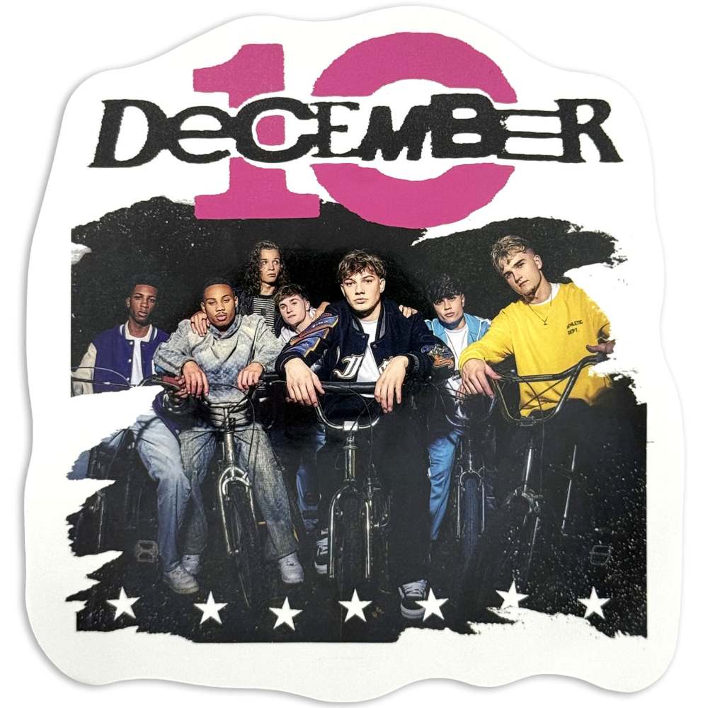 December 10. - Bike Sticker - Wit/Multicolours